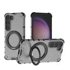 For Samsung Galaxy S23 5G Grating 360 Degree Rotating Holder Shockproof Phone Case(Black) - 1