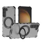 For Samsung Galaxy S23+ 5G Grating 360 Degree Rotating Holder Shockproof Phone Case(Black) - 1