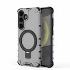 For Samsung Galaxy S25 5G Grating 360 Degree Rotating Holder Shockproof Phone Case(Black) - 3