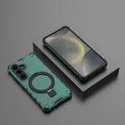 For Samsung Galaxy S25 5G Grating 360 Degree Rotating Holder Shockproof Phone Case(Green) - 2