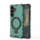 For Samsung Galaxy S25 5G Grating 360 Degree Rotating Holder Shockproof Phone Case(Green) - 3