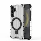 For Samsung Galaxy S25+ 5G Grating 360 Degree Rotating Holder Shockproof Phone Case(Transparent) - 3
