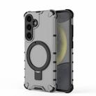For Samsung Galaxy S25+ 5G Grating 360 Degree Rotating Holder Shockproof Phone Case(Black) - 3