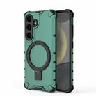 For Samsung Galaxy S25+ 5G Grating 360 Degree Rotating Holder Shockproof Phone Case(Green) - 3