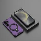 For Samsung Galaxy S25+ 5G Grating 360 Degree Rotating Holder Shockproof Phone Case(Purple) - 2