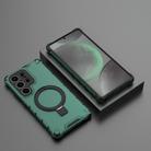 For Samsung Galaxy S25 Ultra 5G Grating 360 Degree Rotating Holder Shockproof Phone Case(Green) - 2