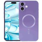 For iPhone 16 Liquid TPU Silicone Solid Color MagSafe Phone Case(Purple) - 1