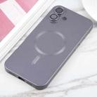 For iPhone 16 Liquid TPU Silicone Solid Color MagSafe Phone Case(Grey) - 2