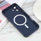 For iPhone 16 Liquid TPU Silicone Solid Color MagSafe Phone Case(Dark Blue) - 3