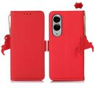 For Samsung Galaxy S25 Edge 5G Side-Magnetic TJ Genuine Leather RFID Phone Case(Red) - 1