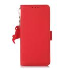 For Samsung Galaxy S25 Edge 5G Side-Magnetic TJ Genuine Leather RFID Phone Case(Red) - 3