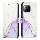 For T-Mobile REVVL 7 Pro 5G PT003 Marble Pattern Flip Leather Phone Case(White Purple) - 2