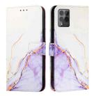 For T-Mobile REVVL 6x Pro 5G PT003 Marble Pattern Flip Leather Phone Case(White Purple) - 2