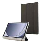 For Samsung Galaxy Tab A9+ Carbon Fiber Clear Acrylic 3-Fold Leather Tablet Case(Grey) - 1