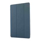 For Samsung Galaxy Tab A9+ Carbon Fiber Clear Acrylic 3-Fold Leather Tablet Case(Blue) - 2