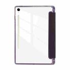 For Samsung Galaxy Tab S9 / S9 FE Carbon Fiber Clear Acrylic 3-Fold Leather Tablet Case(Purple) - 3