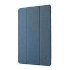 For Samsung Galaxy Tab S9 / S9 FE Carbon Fiber Clear Acrylic 3-Fold Leather Tablet Case(Blue) - 2