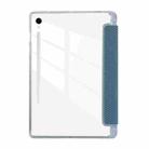 For Samsung Galaxy Tab S9 / S9 FE Carbon Fiber Clear Acrylic 3-Fold Leather Tablet Case(Blue) - 3