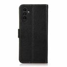 For Samsung Galaxy S24 FE 5G KHAZNEH Side-Magnetic Litchi Genuine Leather RFID Phone Case(Black) - 3