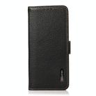 For Samsung Galaxy S25 Edge 5G KHAZNEH Side-Magnetic Litchi Genuine Leather RFID Phone Case(Black) - 2