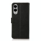 For Samsung Galaxy S25 Edge 5G KHAZNEH Side-Magnetic Litchi Genuine Leather RFID Phone Case(Black) - 3