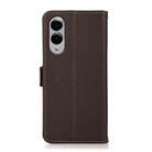 For Samsung Galaxy S25 Edge 5G KHAZNEH Side-Magnetic Litchi Genuine Leather RFID Phone Case(Brown) - 3