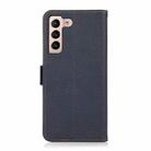 For Samsung Galaxy S25 FE 5G KHAZNEH Side-Magnetic Litchi Genuine Leather RFID Phone Case(Blue) - 3