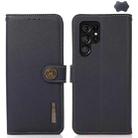 For Samsung Galaxy S25 Ultra 5G KHAZNEH Custer Genuine Leather RFID Phone Case(Blue) - 1