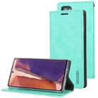 For Samsung Galaxy Note20 GOOSPERY BLUE MOON Crazy Horse Texture Horizontal Flip Leather Case With Bracket & Card Slot & Wallet(Mint Green) - 1