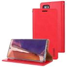 For Samsung Galaxy Note20 GOOSPERY BLUE MOON Crazy Horse Texture Horizontal Flip Leather Case With Bracket & Card Slot & Wallet(Red) - 1