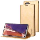 For Samsung Galaxy Note20 GOOSPERY BLUE MOON Crazy Horse Texture Horizontal Flip Leather Case With Bracket & Card Slot & Wallet(Gold) - 1