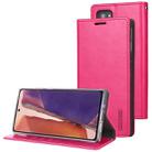 For Samsung Galaxy Note20 Ultra GOOSPERY BLUE MOON Crazy Horse Texture Horizontal Flip Leather Case With Bracket & Card Slot & Wallet(Rose Red) - 1
