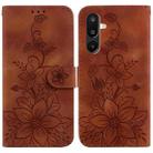 For Samsung Galaxy M16 5G / F16 5G / M36 5G Lily Embossed Leather Phone Case(Brown) - 1