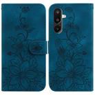 For Samsung Galaxy M16 5G / F16 5G / M36 5G Lily Embossed Leather Phone Case(Dark Blue) - 1