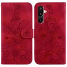 For Samsung Galaxy M16 5G / F16 5G / M36 5G Lily Embossed Leather Phone Case(Red) - 1