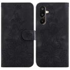 For Samsung Galaxy M16 5G / F16 5G / M36 5G Lily Embossed Leather Phone Case(Black) - 1