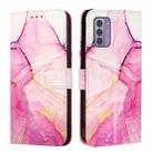 For Nokia G42 / G310 PT003 Marble Pattern Flip Leather Phone Case(Pink Purple Gold) - 2