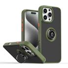 For iPhone 16 Pro Max Q Shadow 1 Series TPU + PC Phone Case with Ring(Army Green) - 1