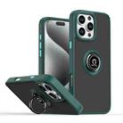 For iPhone 16 Pro Max Q Shadow 1 Series TPU + PC Phone Case with Ring(Dark Green) - 1