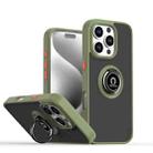 For iPhone 16 Pro Q Shadow 1 Series TPU + PC Phone Case with Ring(Army Green) - 1