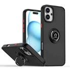 For iPhone 16 Plus Q Shadow 1 Series TPU + PC Phone Case with Ring(Black+Red) - 1