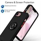 For iPhone 16e Q Shadow 1 Series TPU + PC Phone Case with Ring(Black+Red) - 2