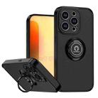 For iPhone 15 Pro Q Shadow 1 Series TPU + PC Phone Case with Ring(Black+Black) - 1
