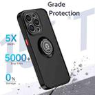 For iPhone 15 Pro Q Shadow 1 Series TPU + PC Phone Case with Ring(Black+Black) - 2