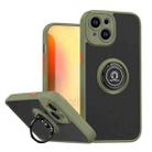 For iPhone 15 Q Shadow 1 Series TPU + PC Phone Case with Ring(Army Green) - 1