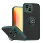 For iPhone 15 Q Shadow 1 Series TPU + PC Phone Case with Ring(Dark Green) - 1