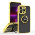 For iPhone 13 Pro Q Shadow 1 Series TPU + PC Phone Case with Ring(Yellow) - 1