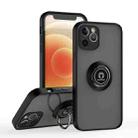 For iPhone 12 Q Shadow 1 Series TPU + PC Phone Case with Ring(Black+Black) - 1