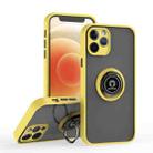 For iPhone 12 Q Shadow 1 Series TPU + PC Phone Case with Ring(Yellow) - 1