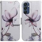For Samsung Galaxy M35 Coloured Drawing Flip Leather Phone Case(Magnolia) - 1